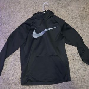 Nike Grey swoosh black hoodie
